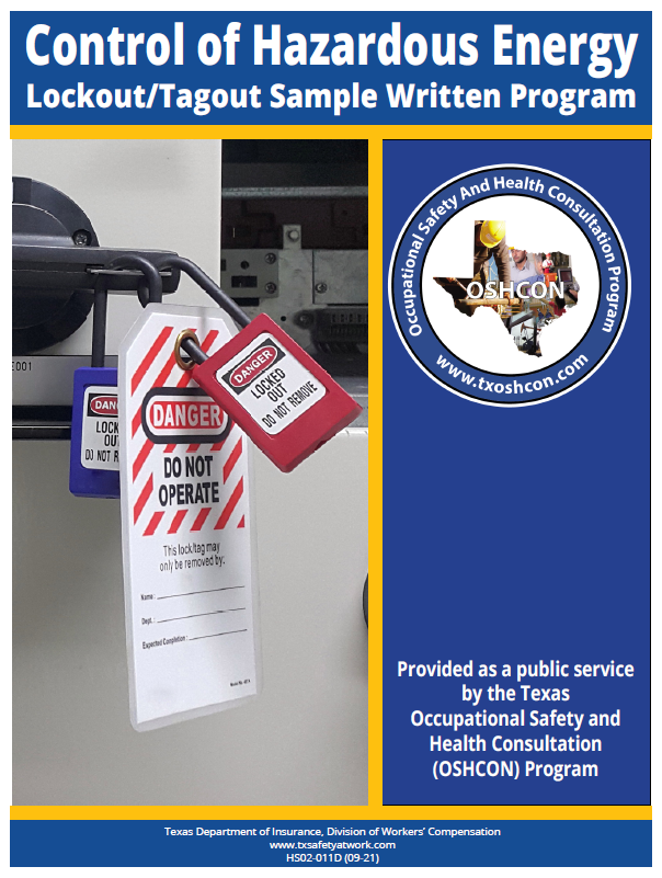 A typical OSHA Lockout/Tagout written program — dense, government-formatted, unread